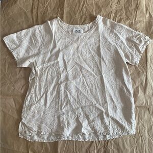FLAX 100% Linen Tee Neutral Cream/Beige
